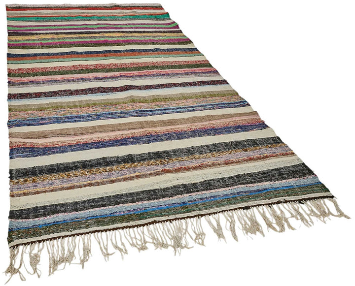 5x10 Handmade Vintage Chaput Kilim Rug - 51811