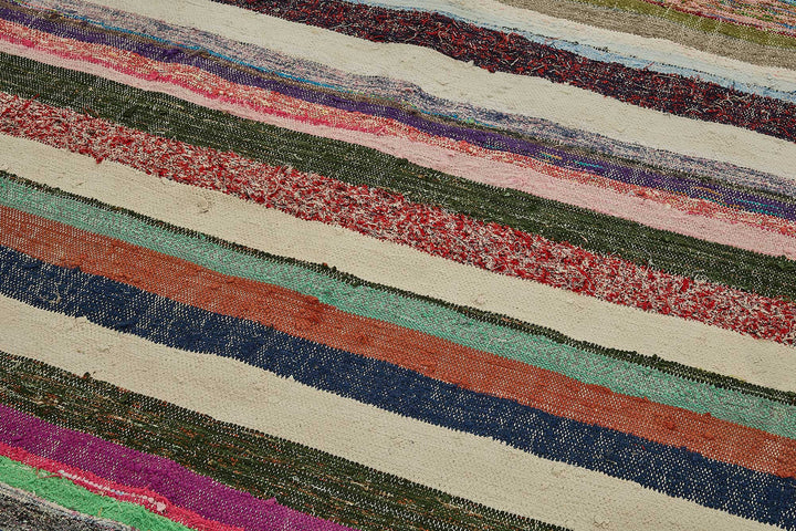 5x10 Handmade Vintage Chaput Kilim Rug - 51811