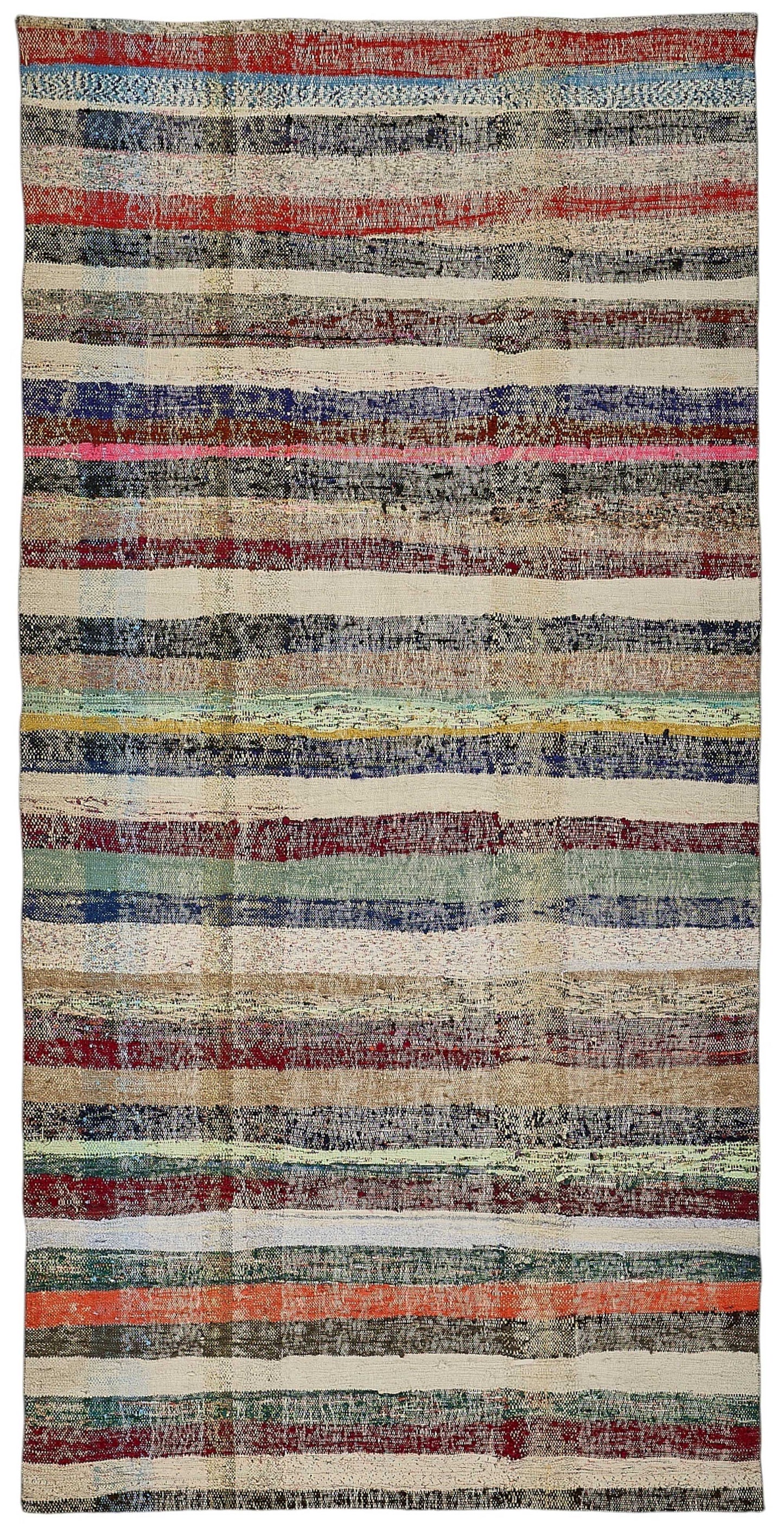 5x10 Handmade Vintage Chaput Kilim Rug - 51812