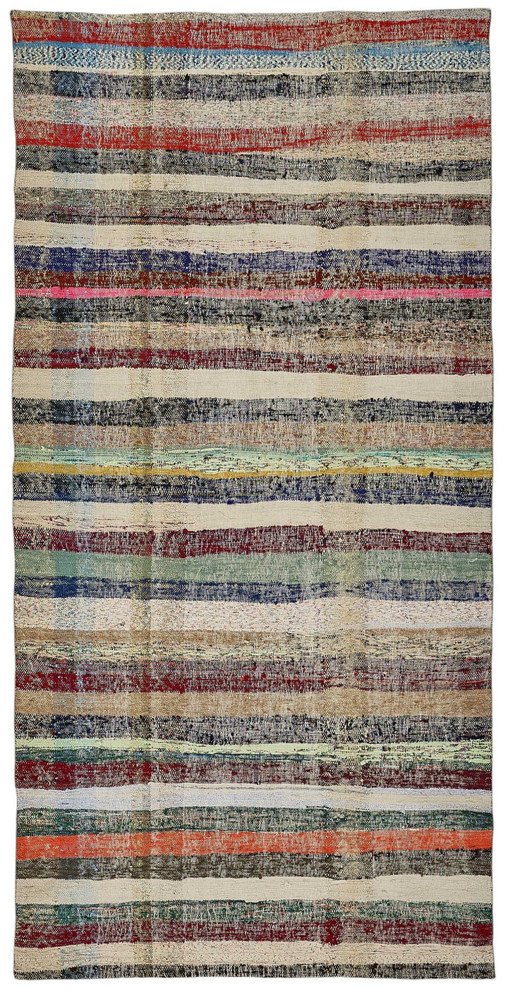 5x10 Handmade Vintage Chaput Kilim Rug - 51812