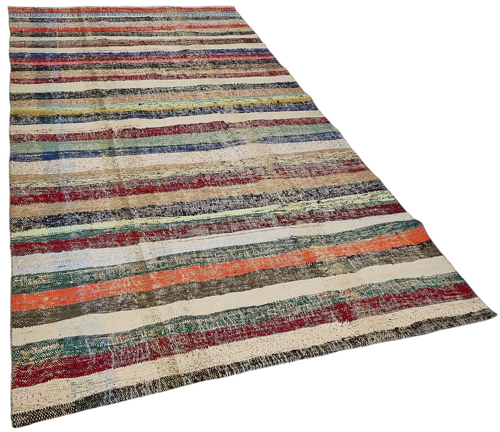 5x10 Handmade Vintage Chaput Kilim Rug - 51812