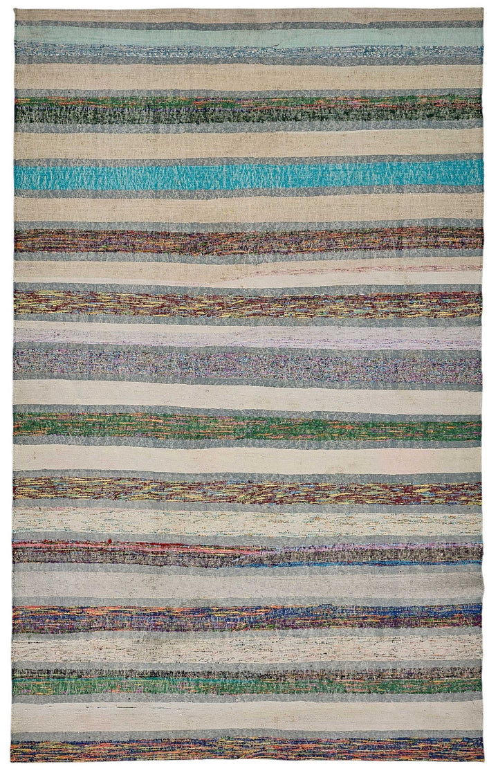 6x9 Handmade Vintage Chaput Kilim Rug - 51813