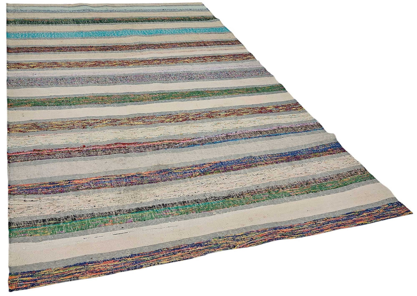 6x9 Handmade Vintage Chaput Kilim Rug - 51813