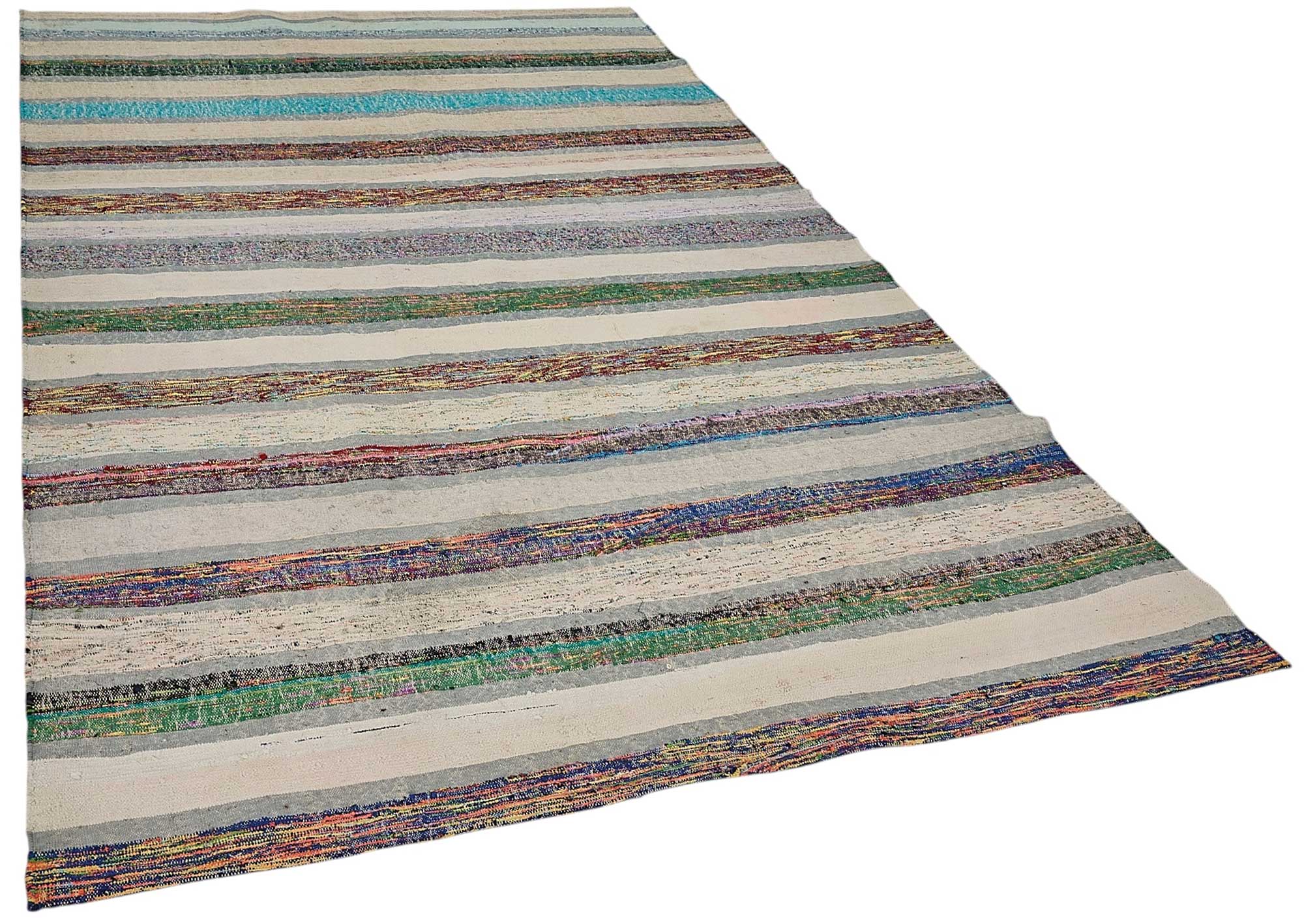 6x9 Handmade Vintage Chaput Kilim Rug - 51813