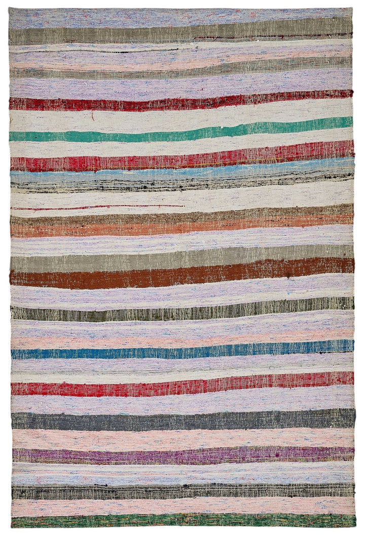 6x9 Handmade Vintage Chaput Kilim Rug - 51815