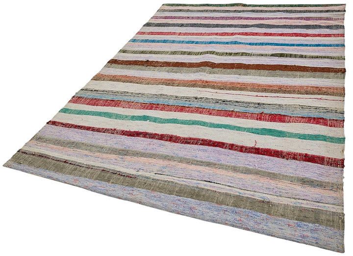 6x9 Handmade Vintage Chaput Kilim Rug - 51815