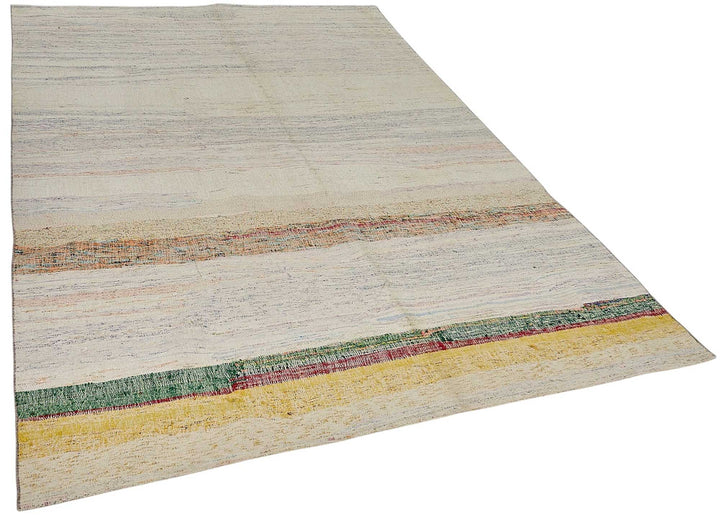 6x9 Handmade Vintage Chaput Kilim Rug - 51816