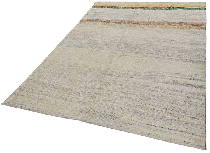 6x9 Handmade Vintage Chaput Kilim Rug - 51816