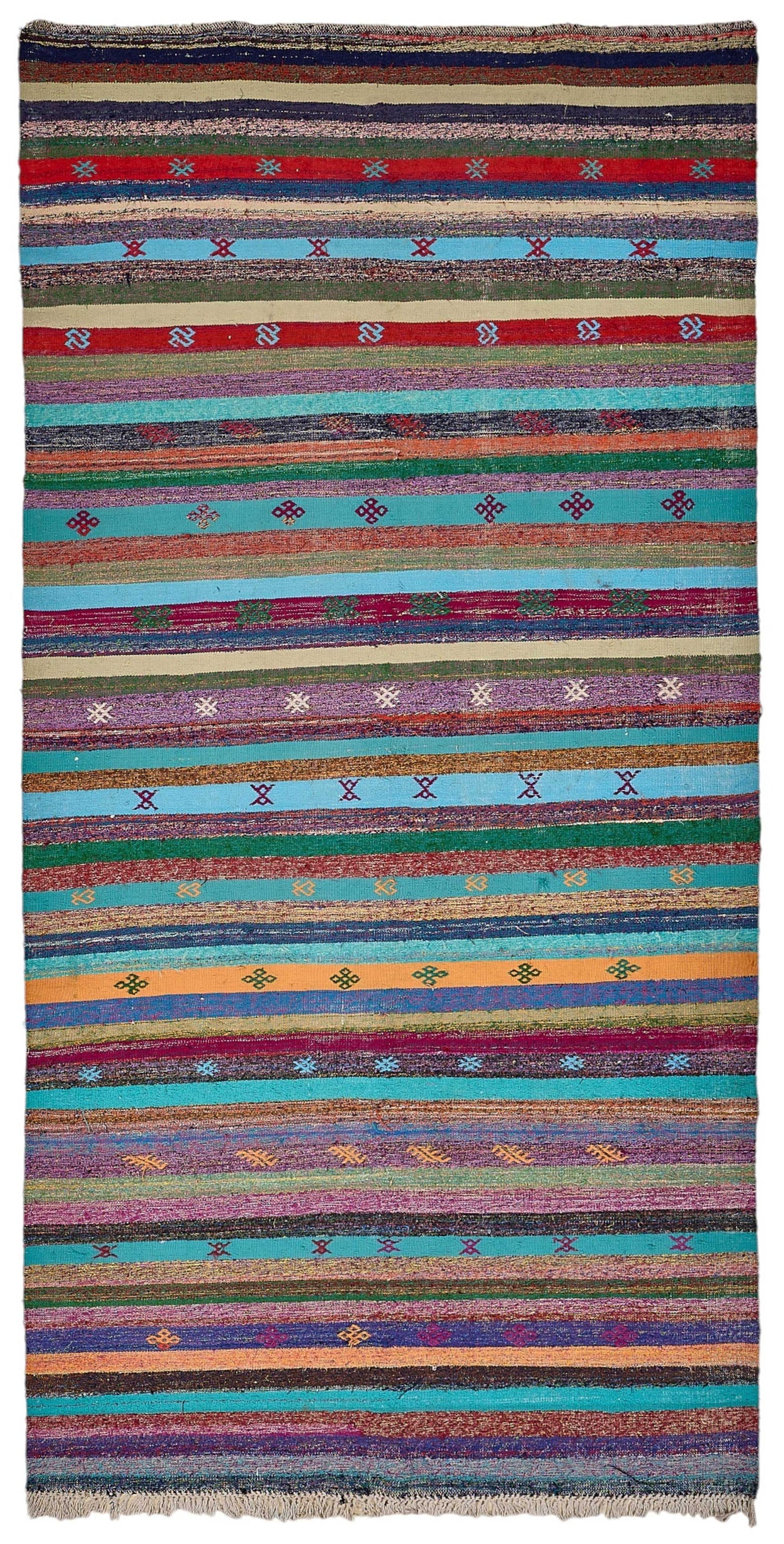 5x11 Handmade Vintage Chaput Kilim Rug - 51818