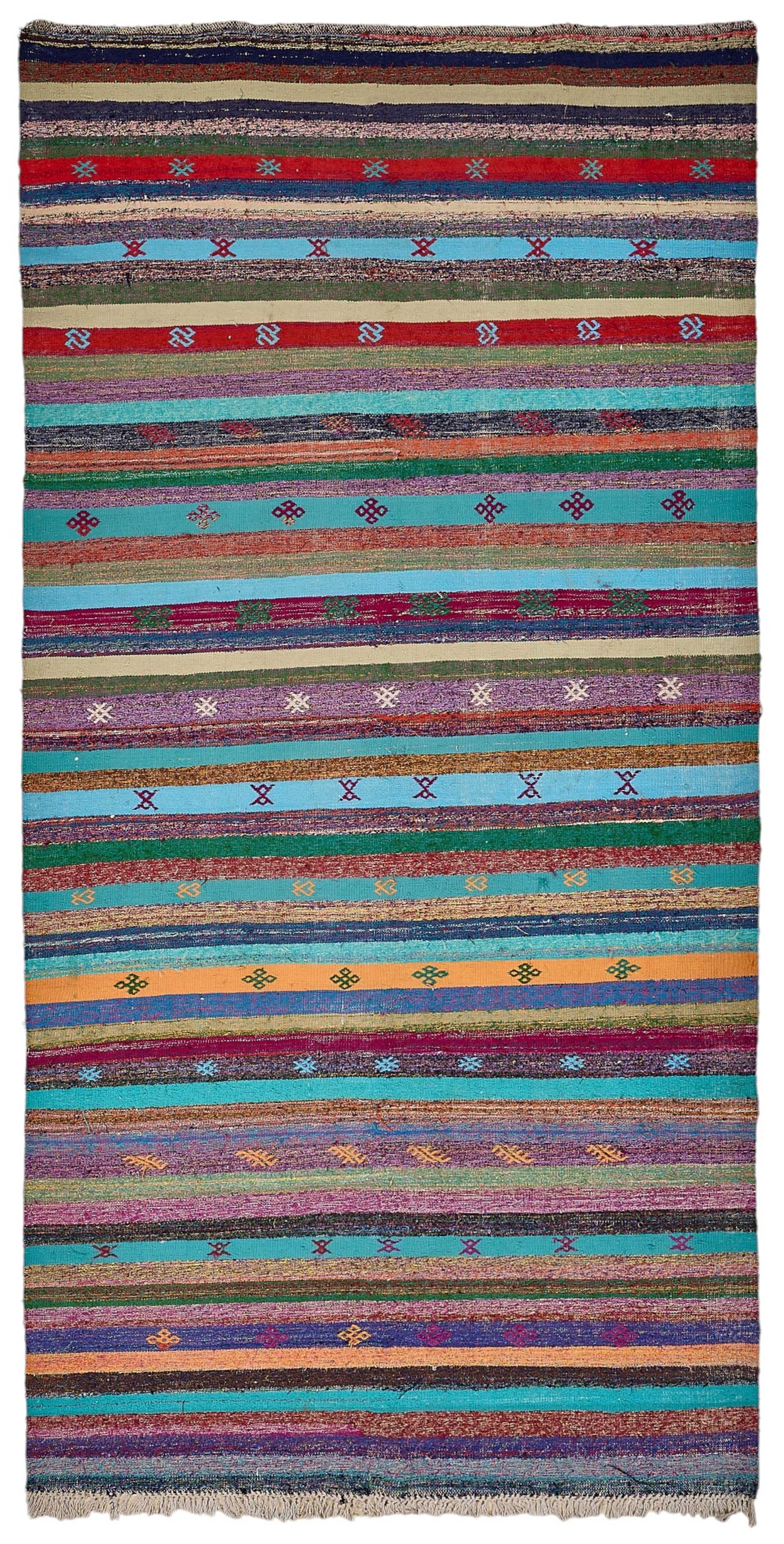 5x11 Handmade Vintage Chaput Kilim Rug - 51818