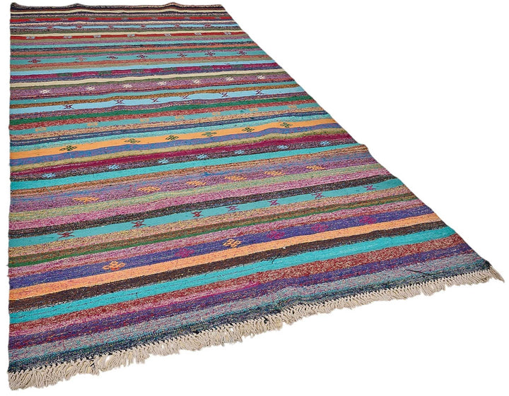 5x11 Handmade Vintage Chaput Kilim Rug - 51818