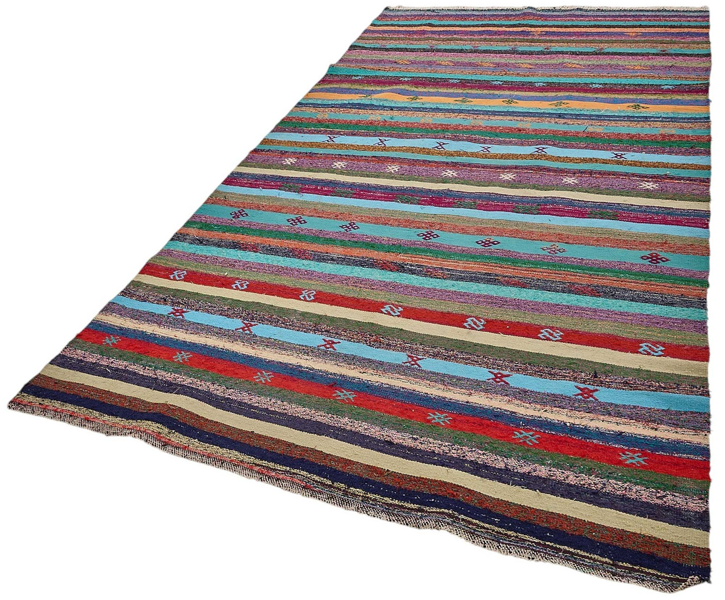5x11 Handmade Vintage Chaput Kilim Rug - 51818