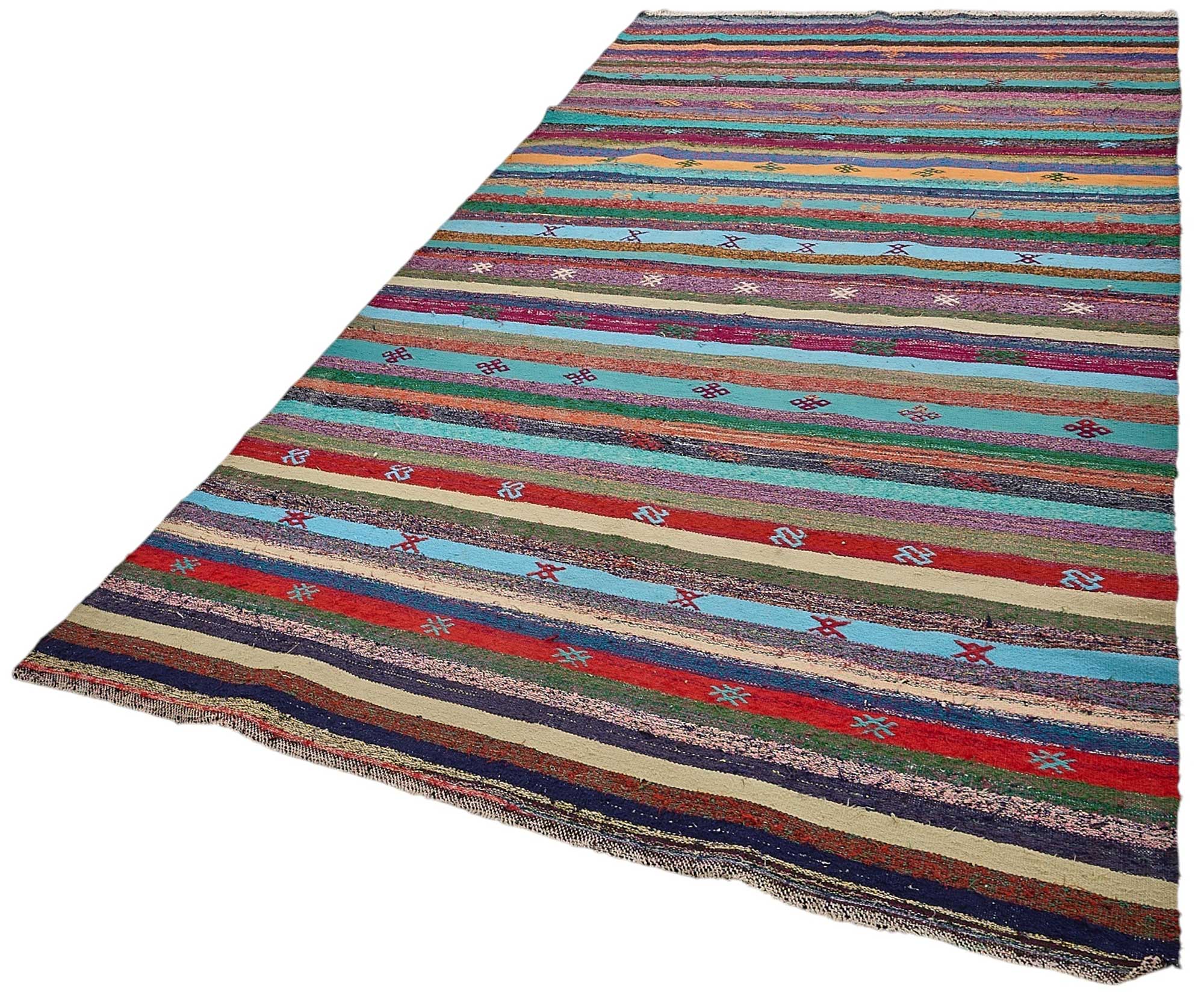 5x11 Handmade Vintage Chaput Kilim Rug - 51818