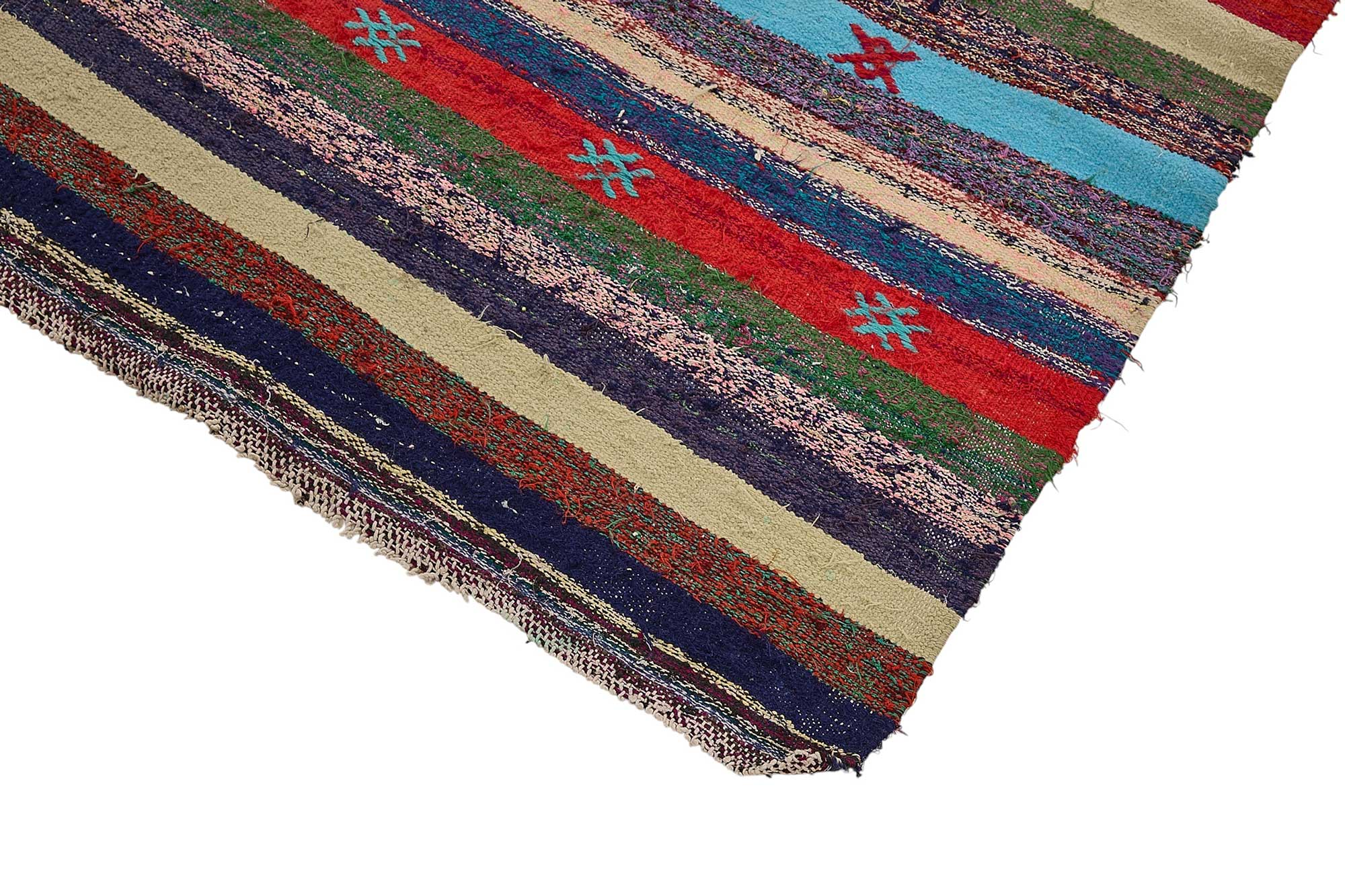 5x11 Handmade Vintage Chaput Kilim Rug - 51818