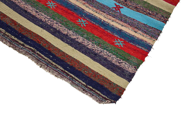 5x11 Handmade Vintage Chaput Kilim Rug - 51818