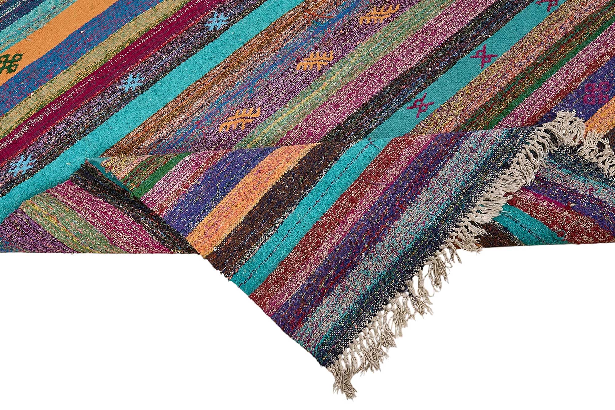 5x11 Handmade Vintage Chaput Kilim Rug - 51818