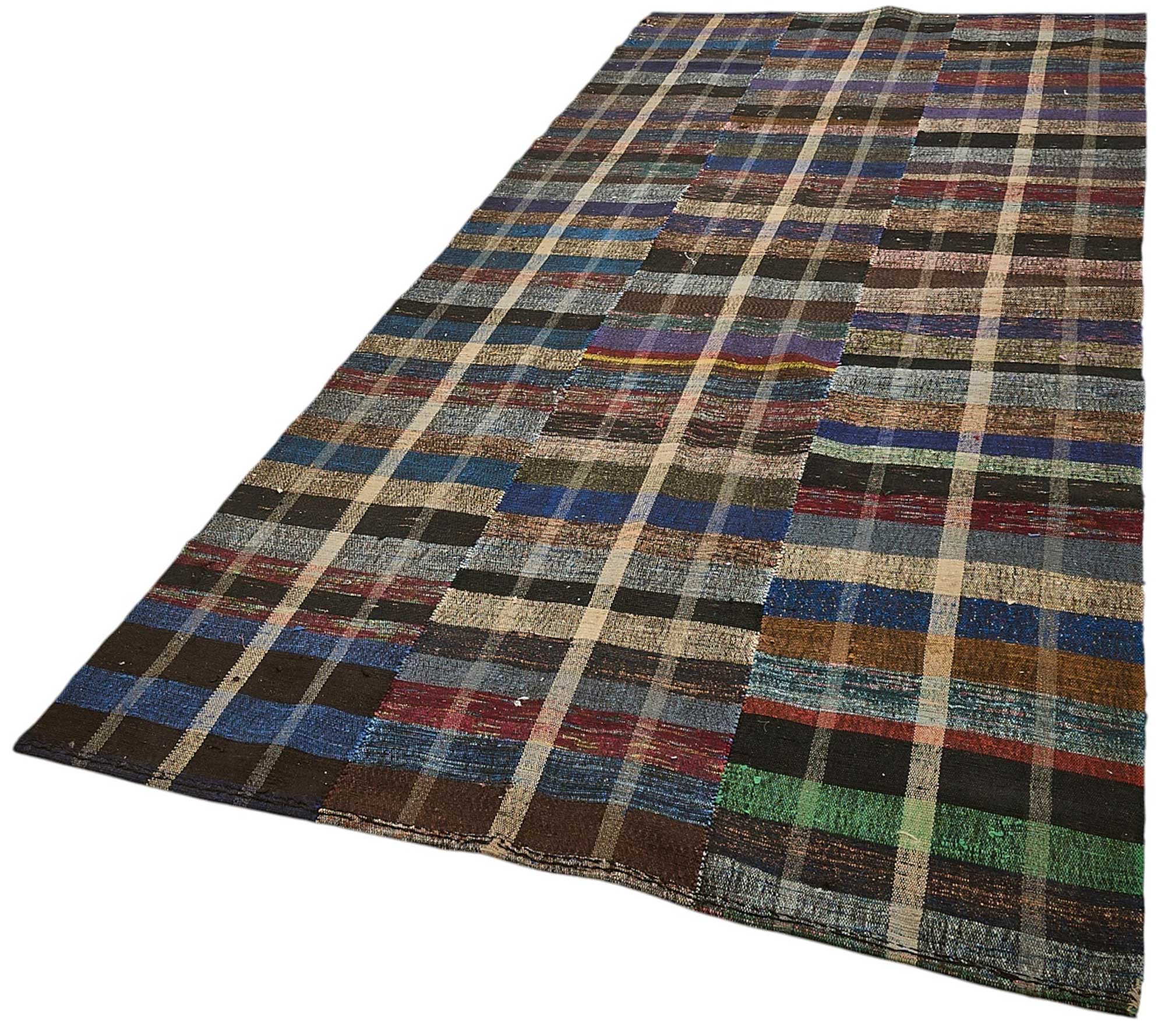 5x10 Handmade Vintage Chaput Kilim Rug - 51820