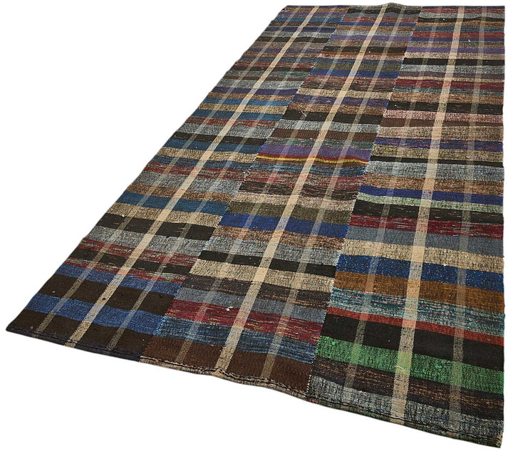 5x10 Handmade Vintage Chaput Kilim Rug - 51820