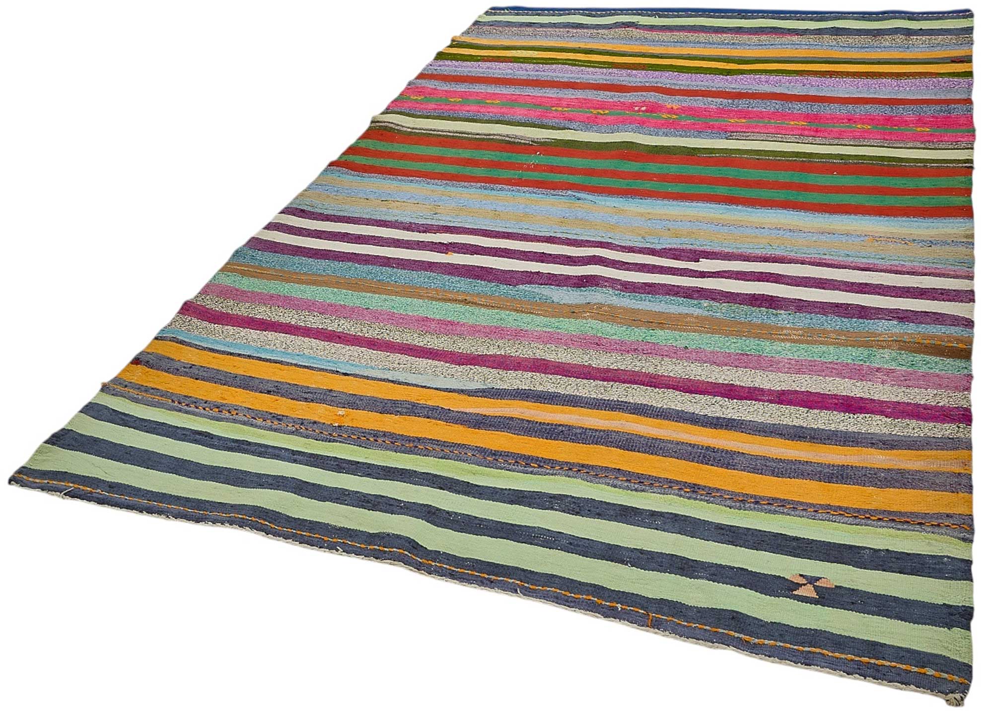 6x9 Handmade Vintage Chaput Kilim Rug - 51821