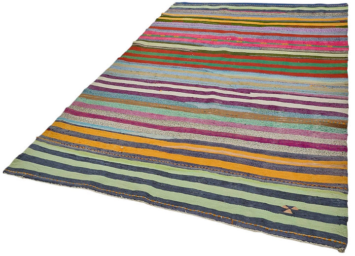 6x9 Handmade Vintage Chaput Kilim Rug - 51821