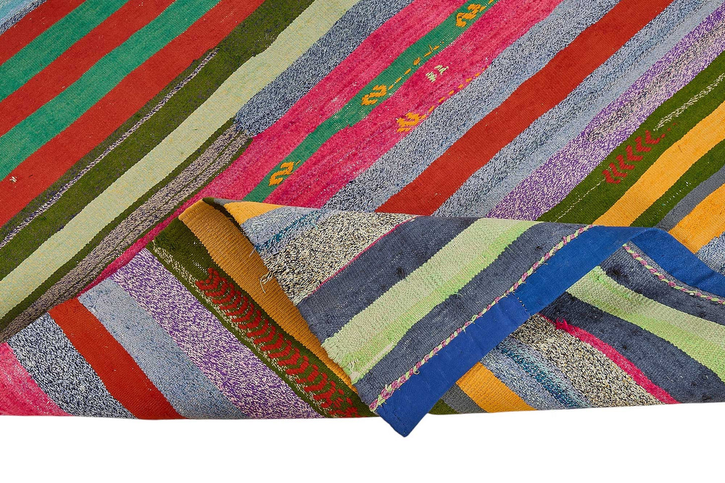 6x9 Handmade Vintage Chaput Kilim Rug - 51821