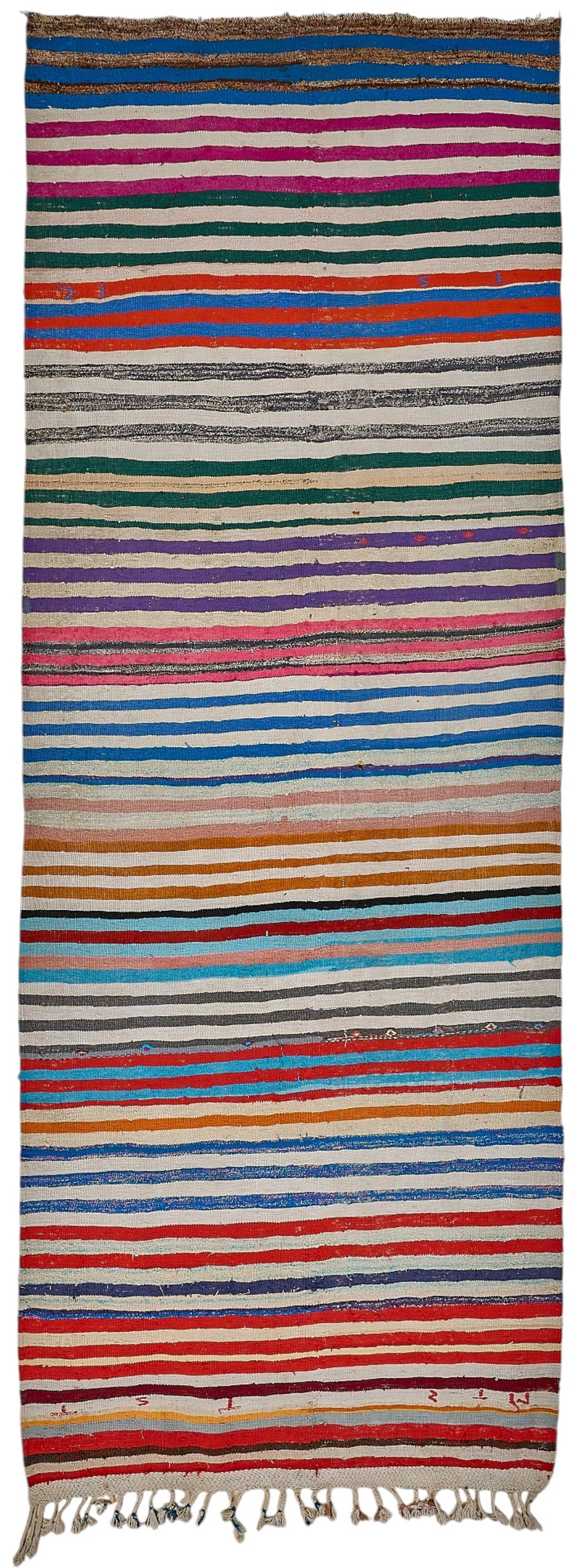 4x12 Handmade Vintage Chaput Kilim Rug - 51823