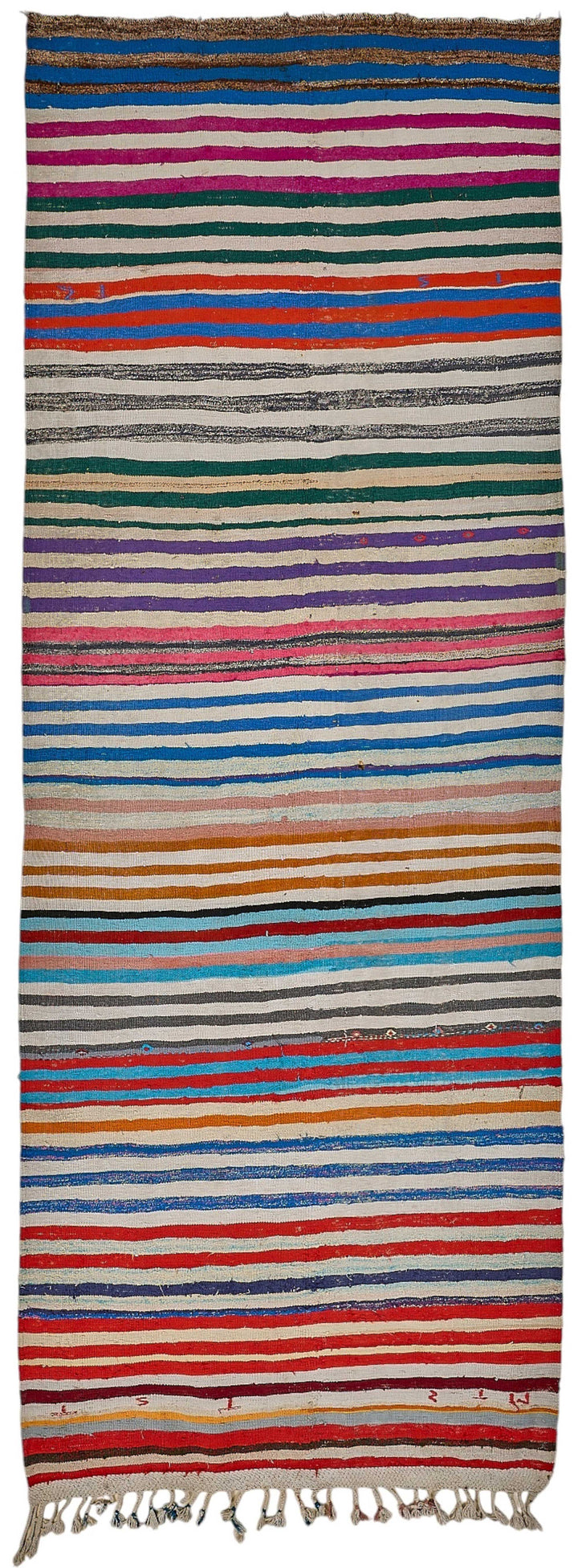 4x12 Handmade Vintage Chaput Kilim Rug - 51823