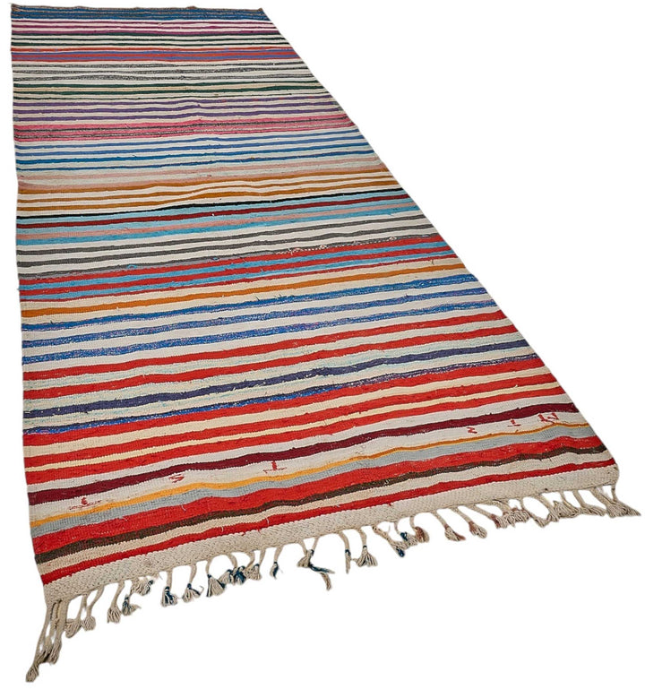 4x12 Handmade Vintage Chaput Kilim Rug - 51823