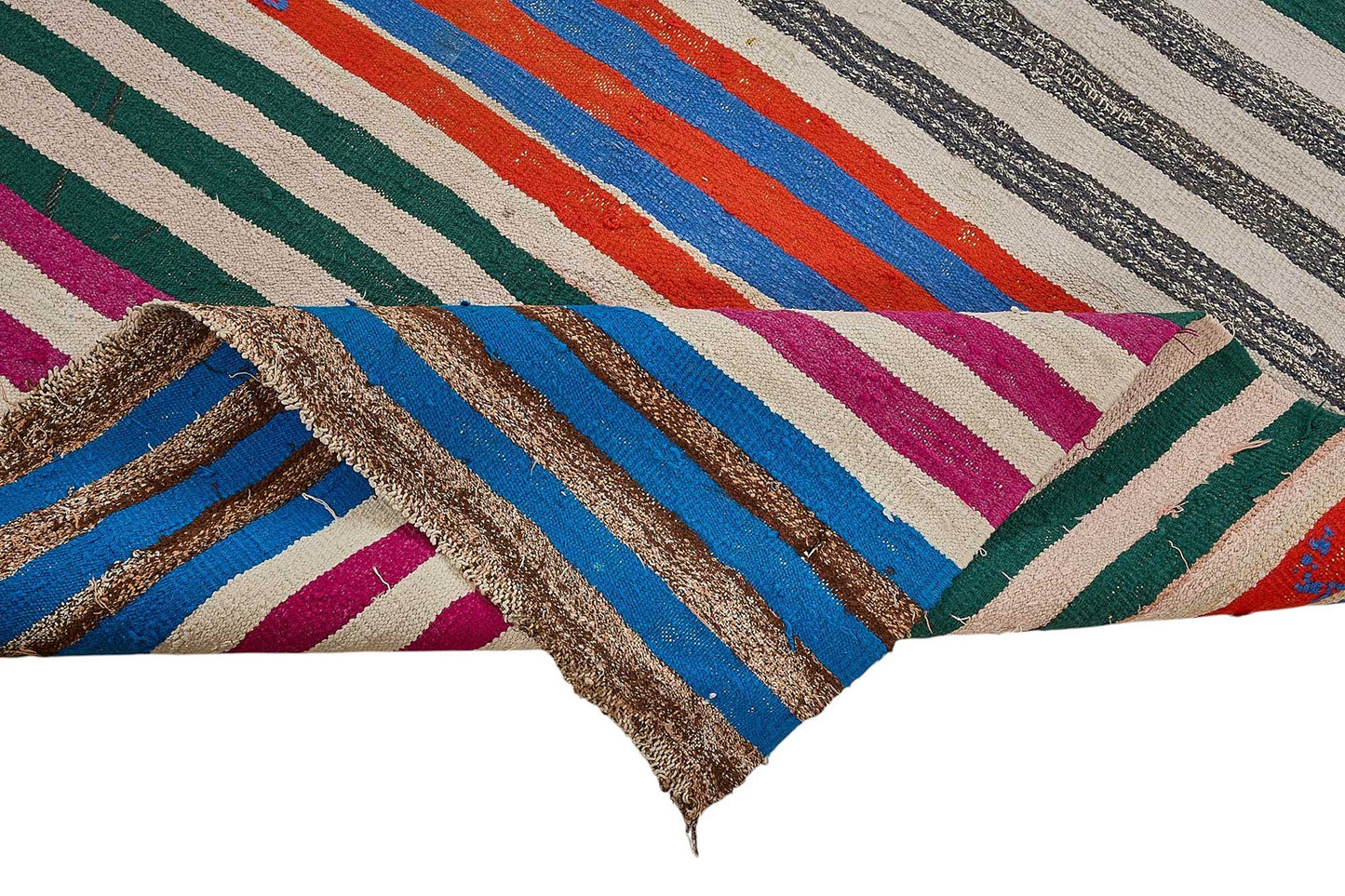 4x12 Handmade Vintage Chaput Kilim Rug - 51823