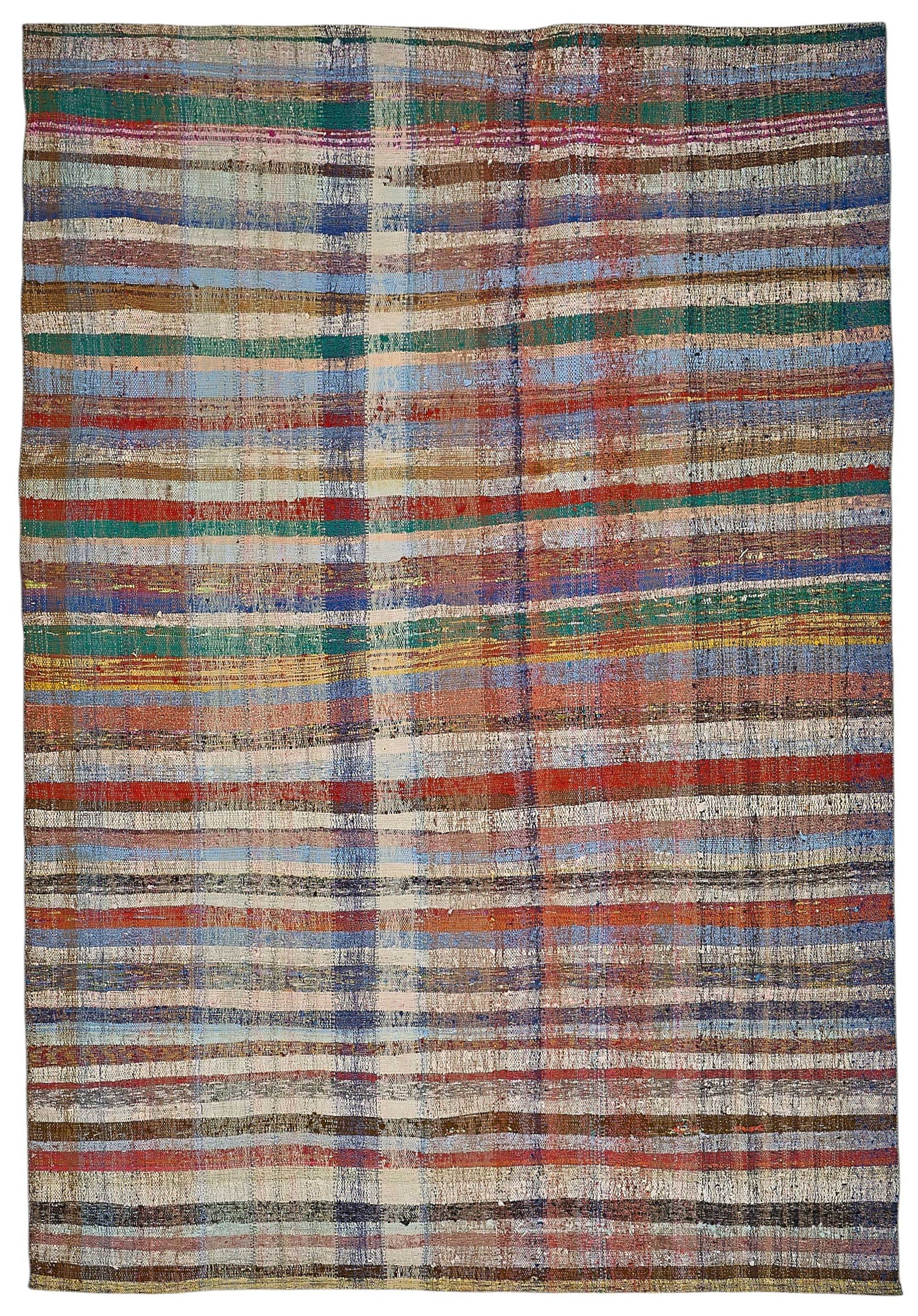 6x9 Handmade Vintage Chaput Kilim Rug - 51825