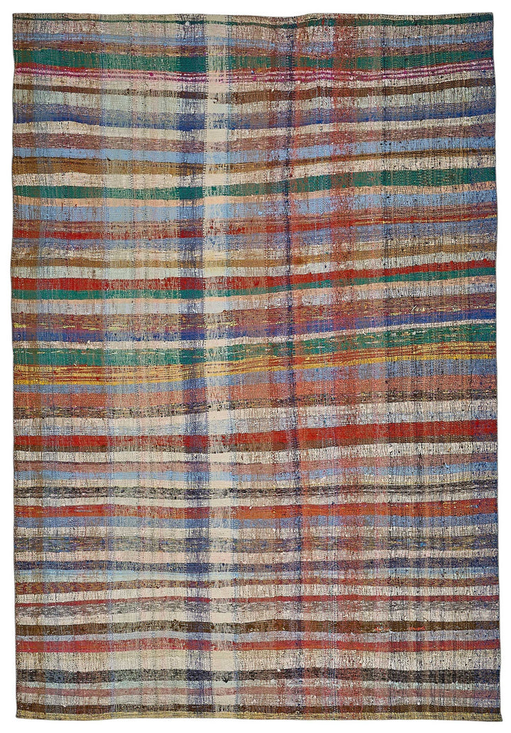 6x9 Handmade Vintage Chaput Kilim Rug - 51825