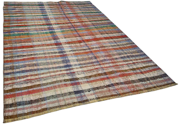 6x9 Handmade Vintage Chaput Kilim Rug - 51825