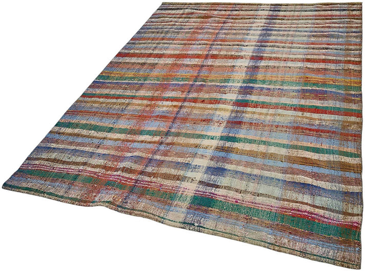 6x9 Handmade Vintage Chaput Kilim Rug - 51825
