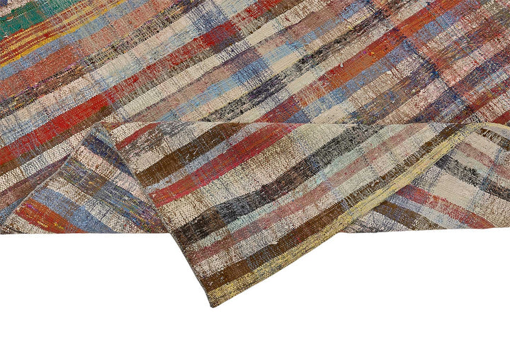 6x9 Handmade Vintage Chaput Kilim Rug - 51825