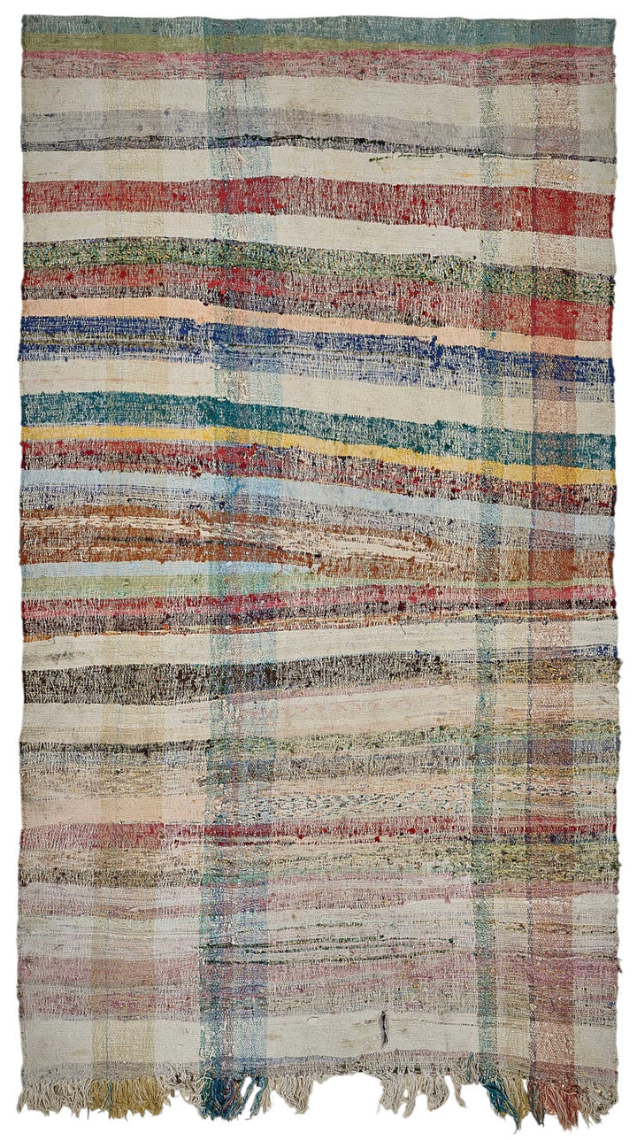 5x11 Handmade Vintage Chaput Kilim Rug - 51827