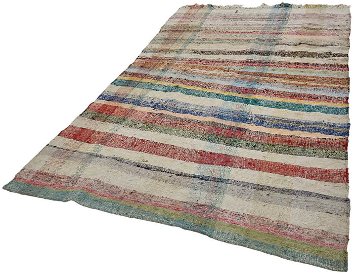 5x11 Handmade Vintage Chaput Kilim Rug - 51827