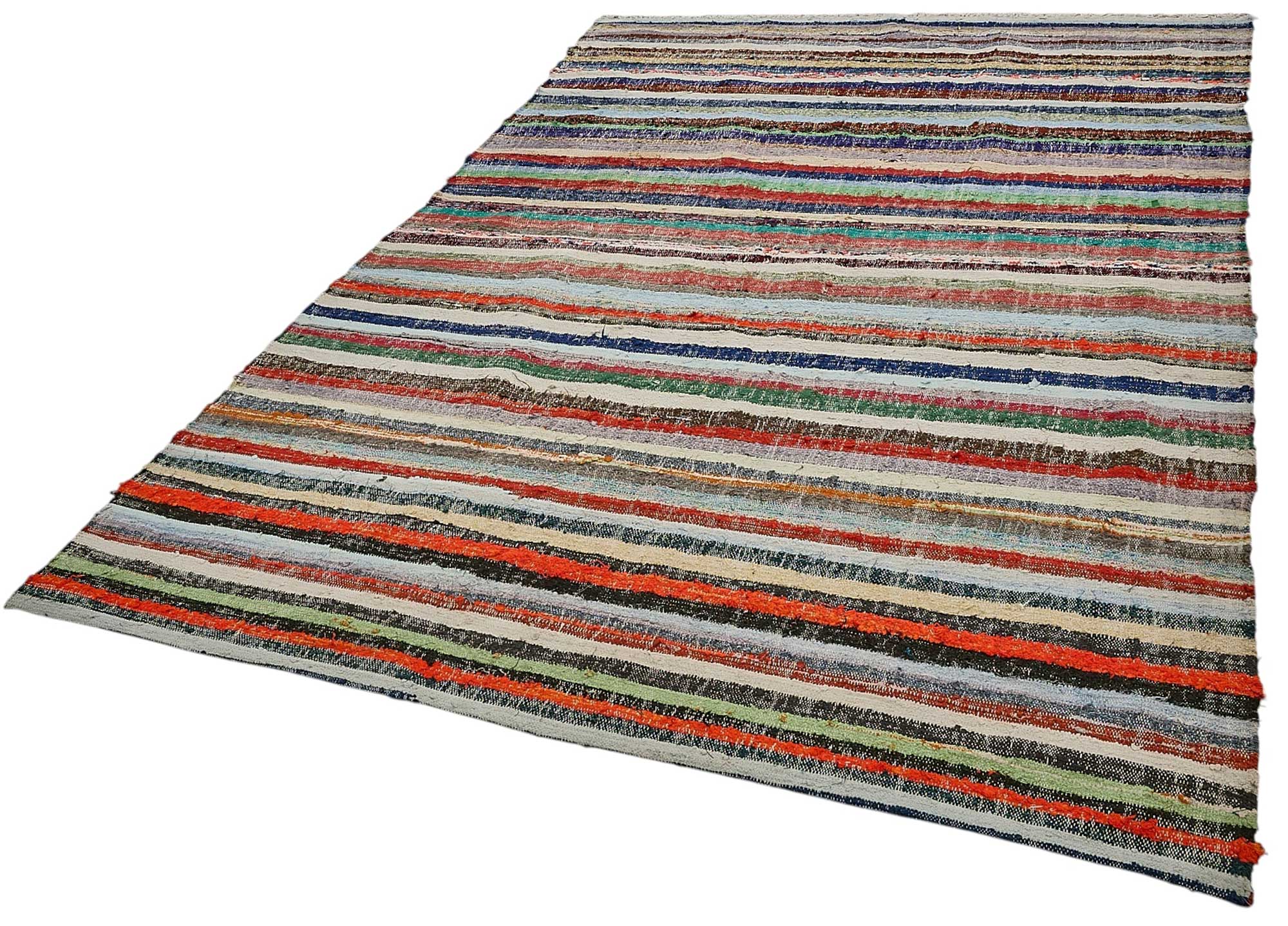 6x9 Handmade Vintage Chaput Kilim Rug - 51830