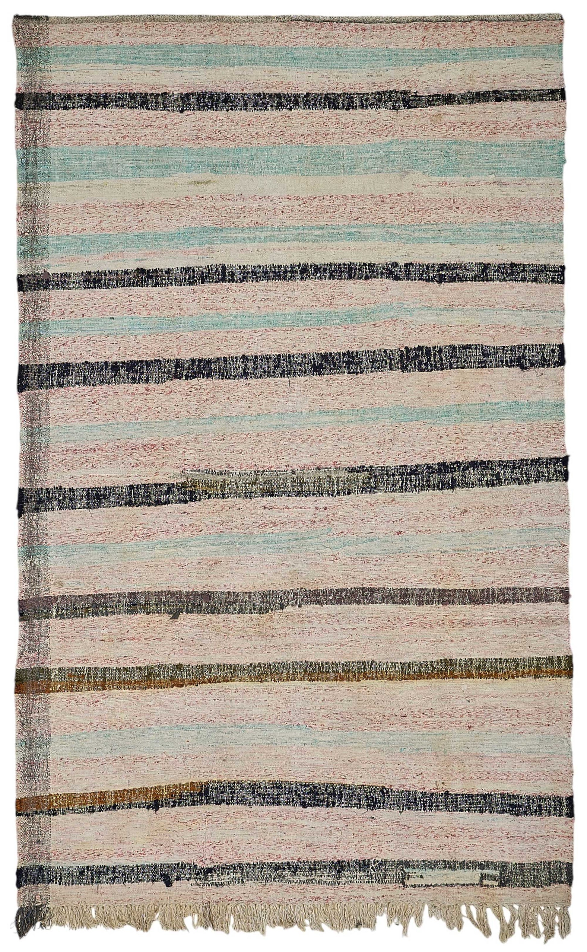 6x9 Handmade Vintage Chaput Kilim Rug - 51831