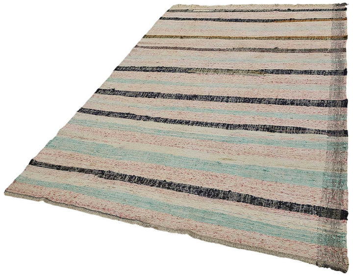 6x9 Handmade Vintage Chaput Kilim Rug - 51831