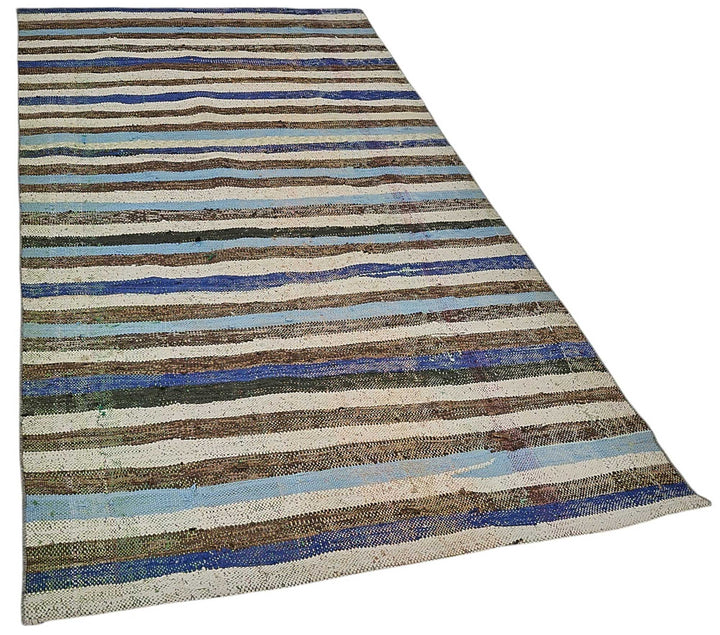 4x8 Handmade Vintage Chaput Kilim Rug - 51833
