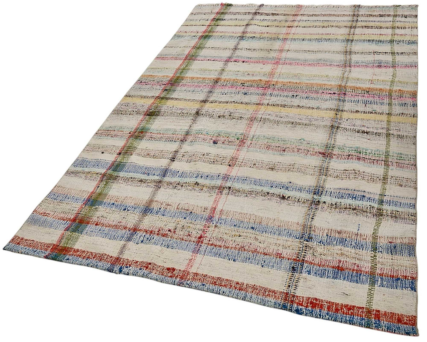 5x8 Handmade Vintage Chaput Kilim Rug - 51834