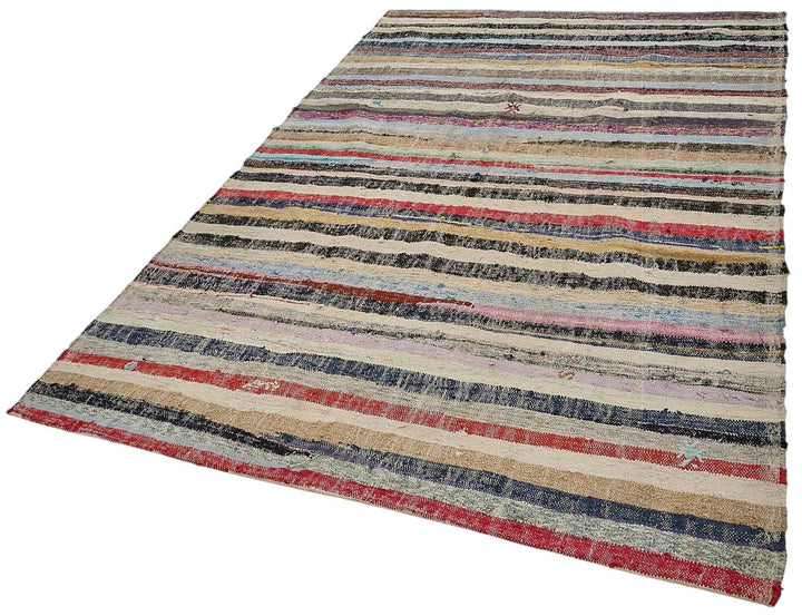 6x9 Handmade Vintage Chaput Kilim Rug - 51835