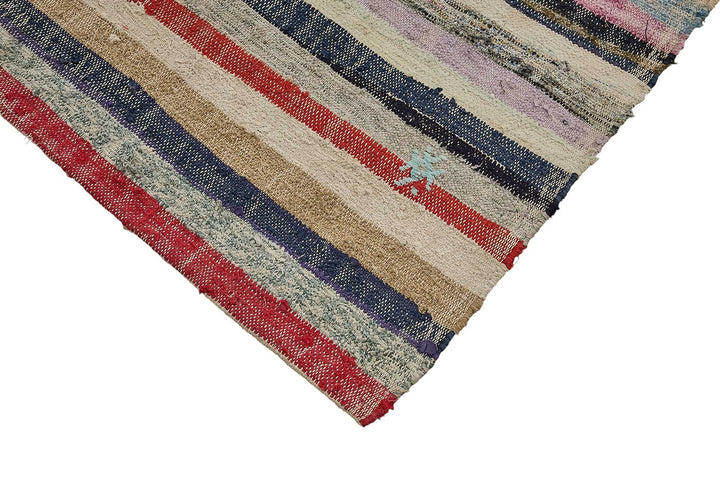 6x9 Handmade Vintage Chaput Kilim Rug - 51835