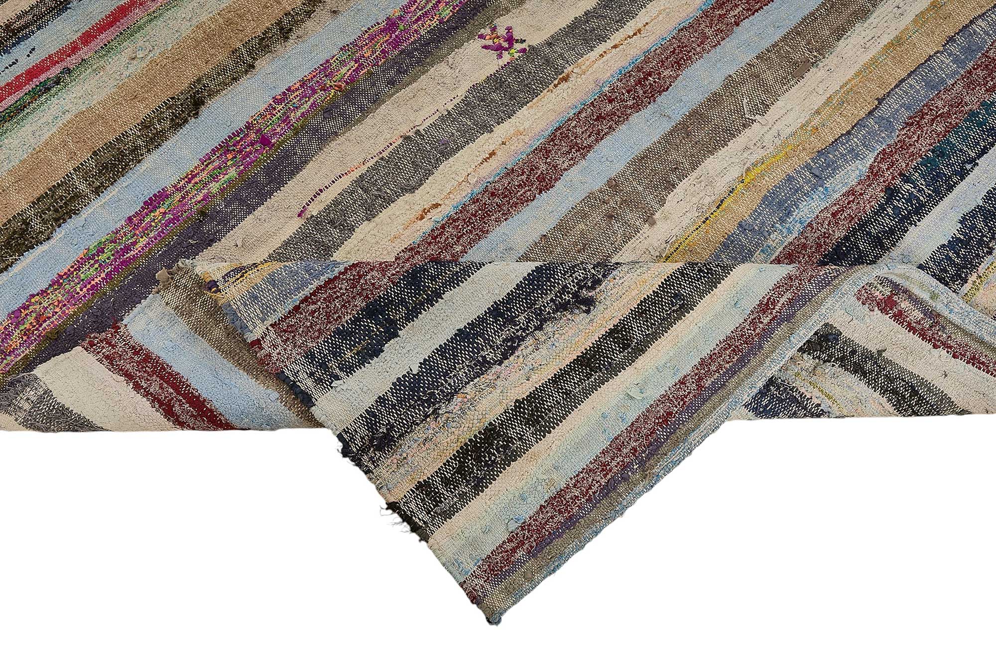 6x9 Handmade Vintage Chaput Kilim Rug - 51835