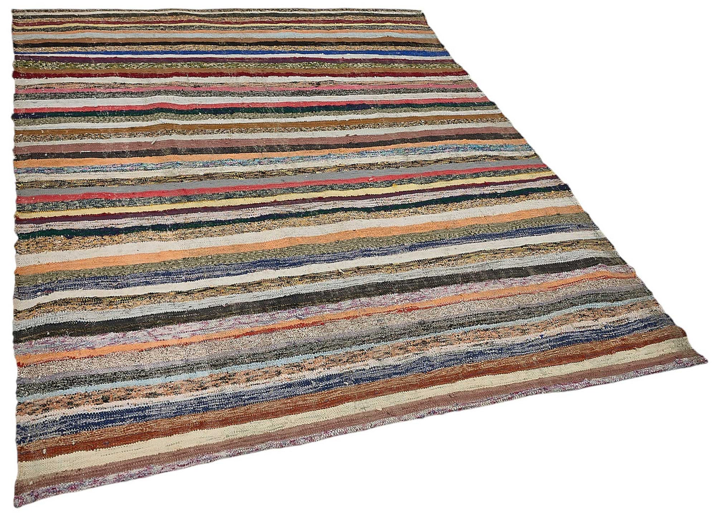5x7 Handmade Vintage Chaput Kilim Rug - 51837