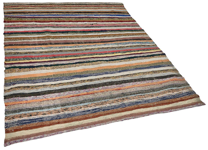 5x7 Handmade Vintage Chaput Kilim Rug - 51837