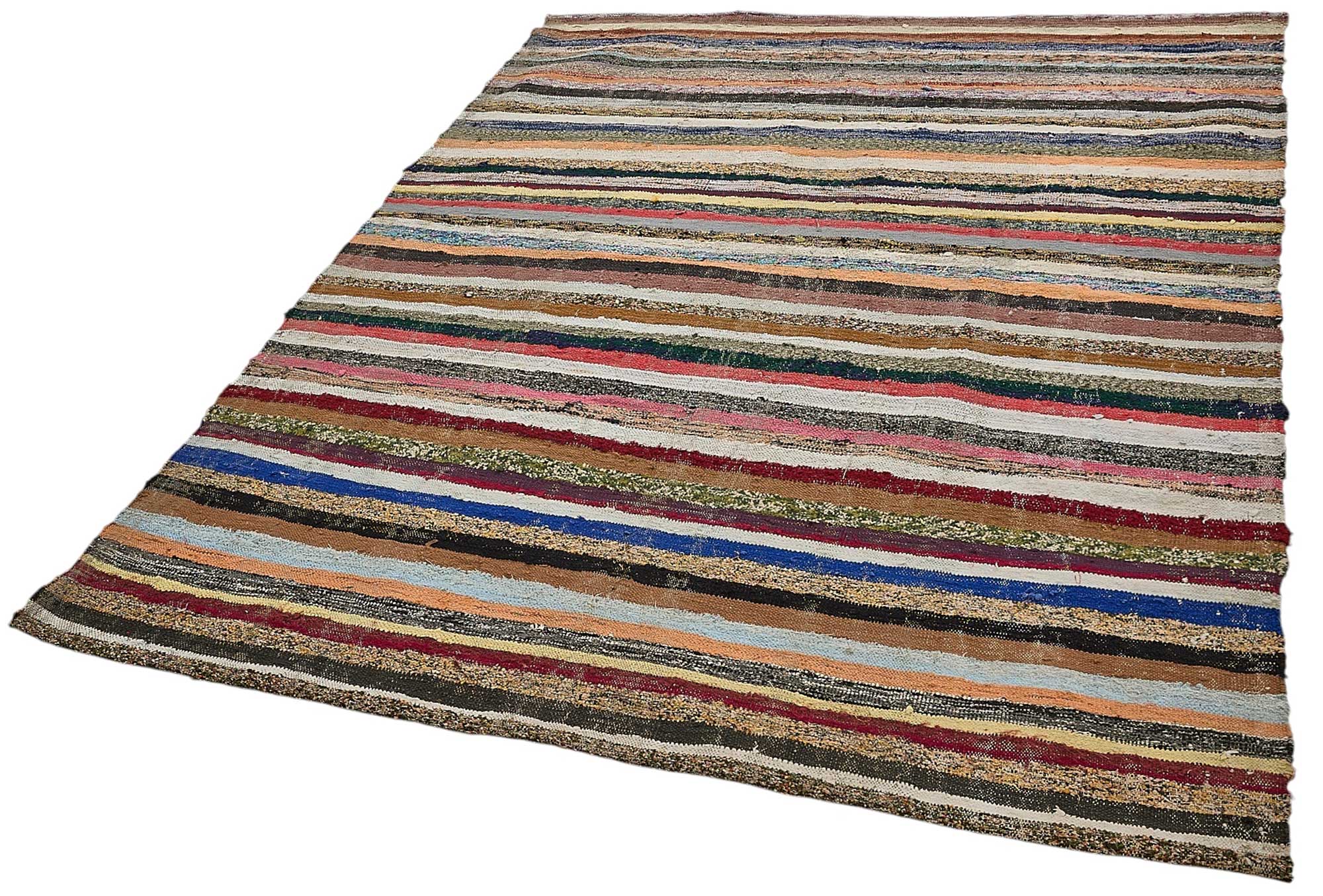 5x7 Handmade Vintage Chaput Kilim Rug - 51837