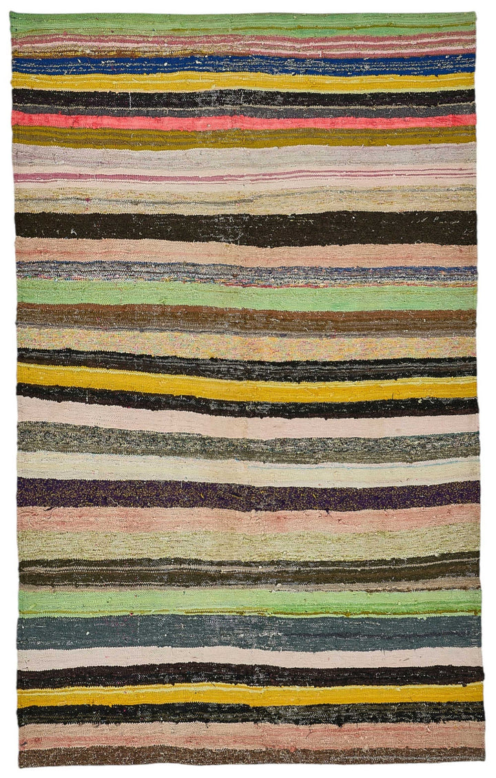 5x9 Handmade Vintage Chaput Kilim Rug - 51839