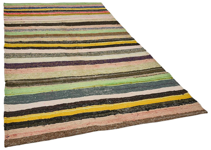 5x9 Handmade Vintage Chaput Kilim Rug - 51839