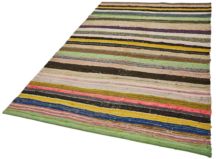 5x9 Handmade Vintage Chaput Kilim Rug - 51839